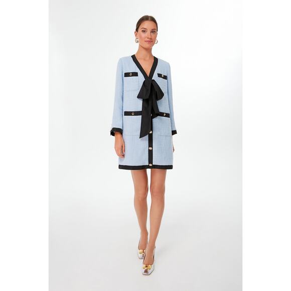 Tuckernuck Dresses & Skirts - TUCKERNUCK Pomander Place Light Blue Coco Tweed Bow Dress NWT Size XXXL